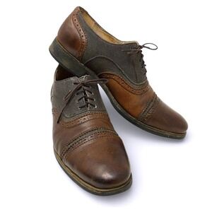 Steve Madden Cabal Leather Oxford Shoes Men's 11D Brown Handcrafted
